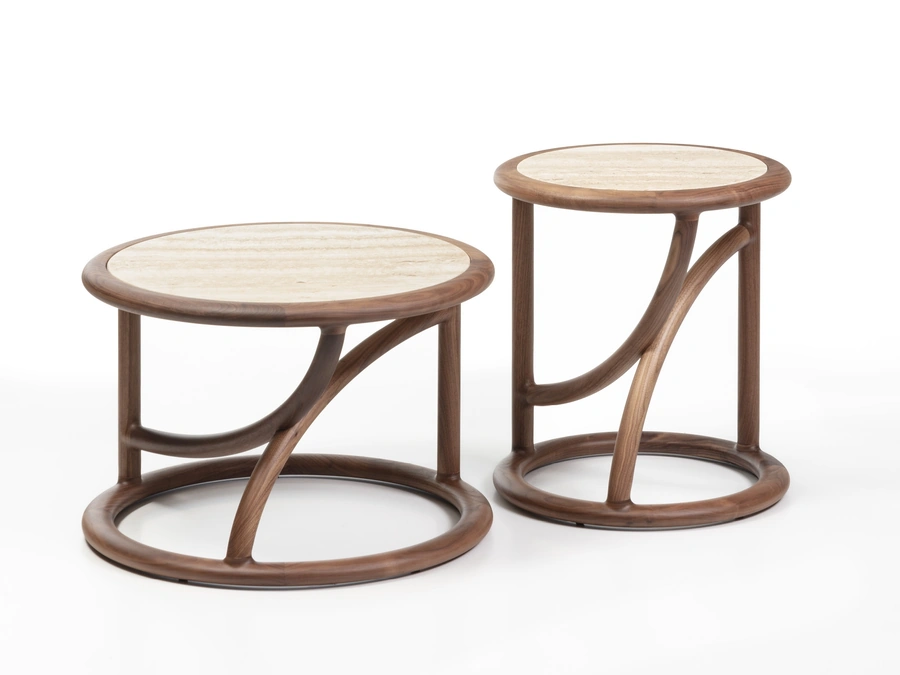 Flip marble and wood coffee table by Porada