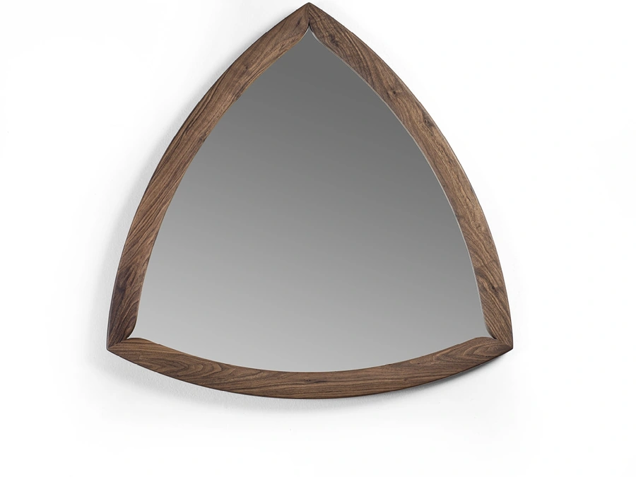 Wall mirror Suits with solid Canaletto walnut structure by Porada