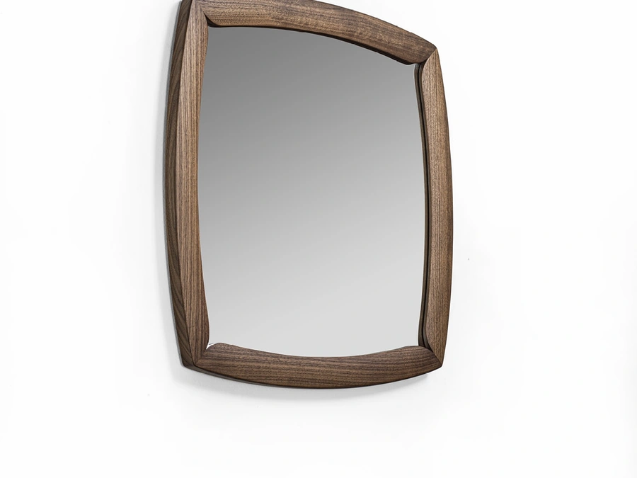 Wall mirror Suits with solid Canaletto walnut structure by Porada