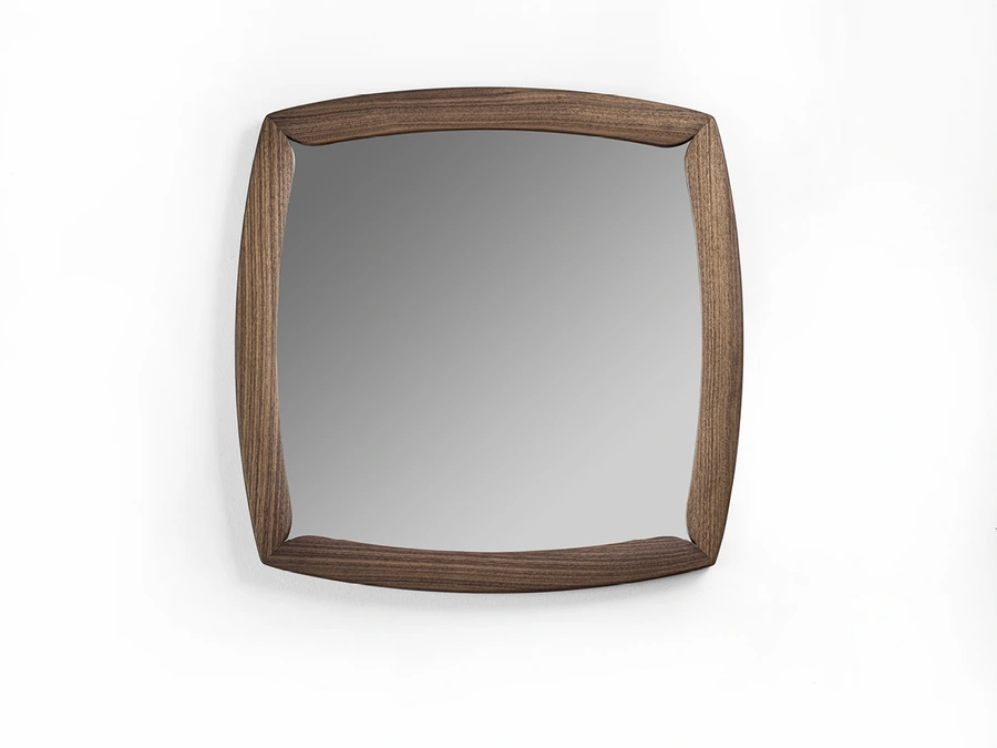 Wall mirror Suits with solid Canaletto walnut structure by Porada