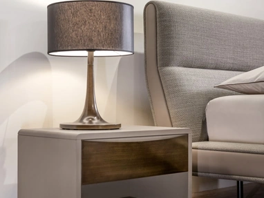 Concept bedside table in wood and metal by Cantori