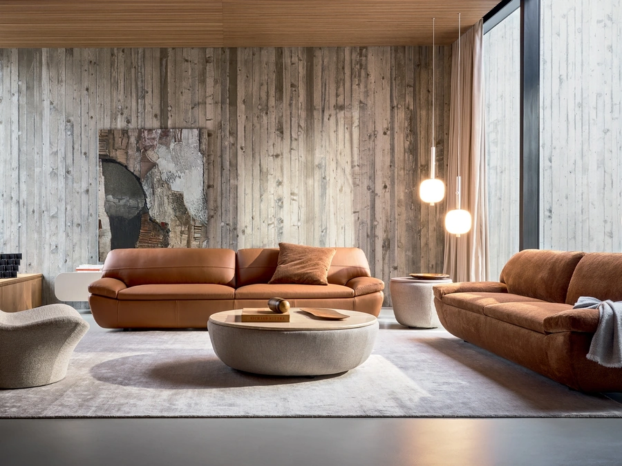 Linear sofa in fabric or leather Deck by Ditre Italia