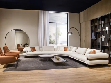 Corner sofa in Valley fabric by Cantori.