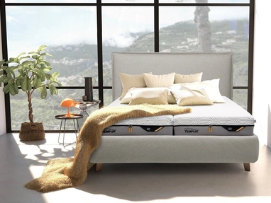 Tempur upholstered fabric double bed Sogno