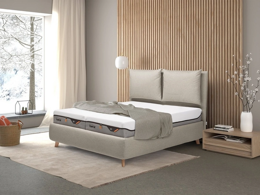 Tempur upholstered fabric double bed Sogno