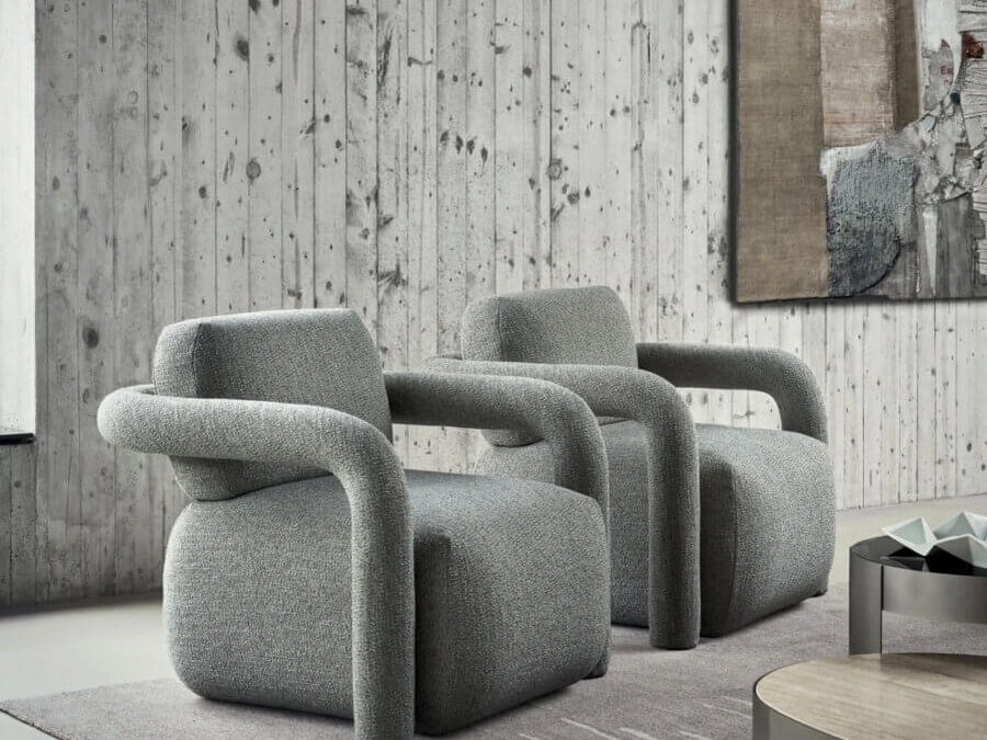 Hairpin fabric armchair by Ditre Italia