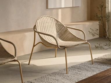 Cloud Indoor Armchair made of natural Kraft paper and metal by Pianca.