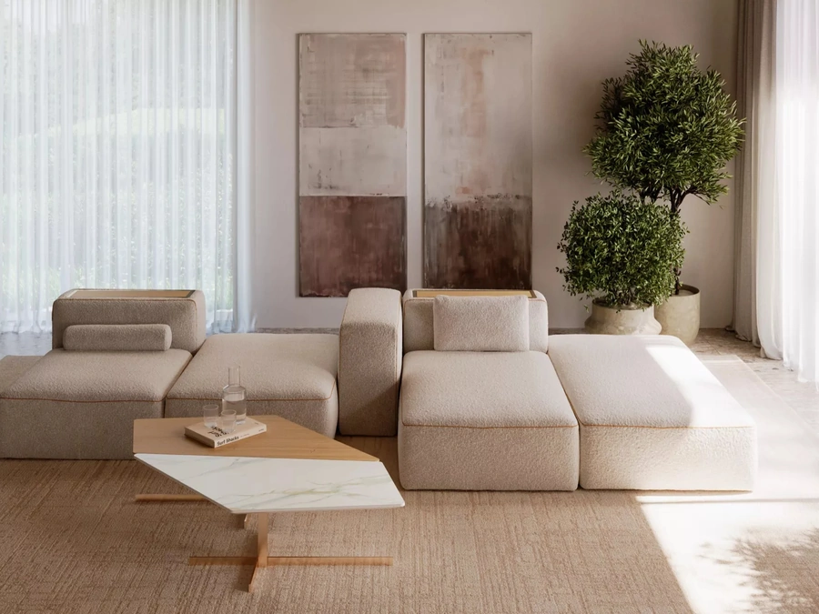 Modular sofa Blake in fabric by Bontempi.