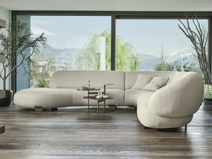 Fabric sofa with peninsula Pacific by Ditre Italia