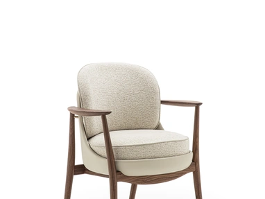 Bilboa chair in leather and fabric by Porada