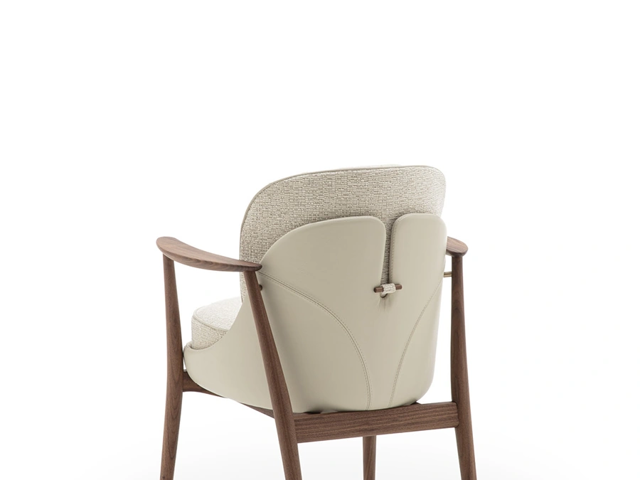 Bilboa chair in leather and fabric by Porada