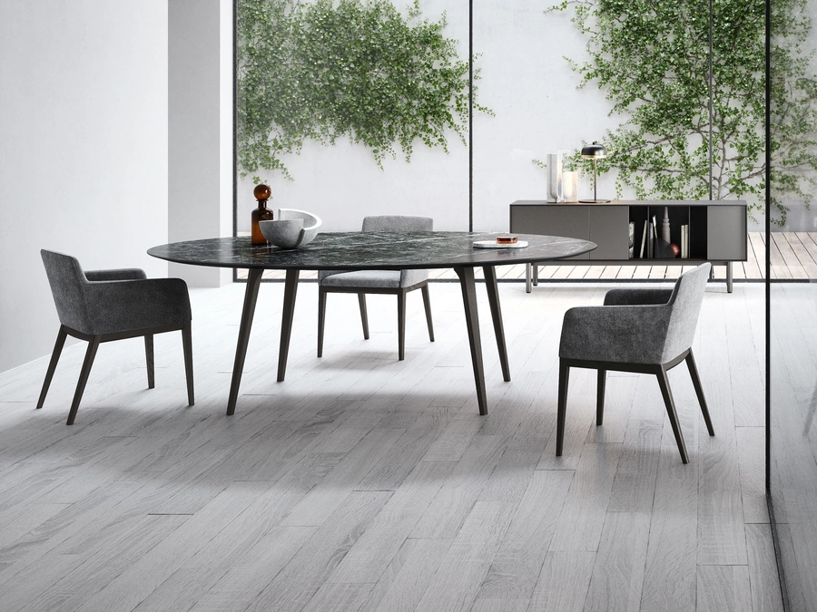 Rea Table with Marble Top by Novamobili
