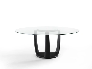 Saddle Round Glass Table by Porada