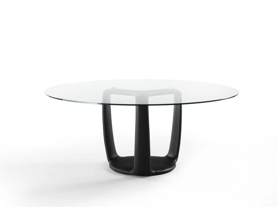 Saddle Round Glass Table by Porada