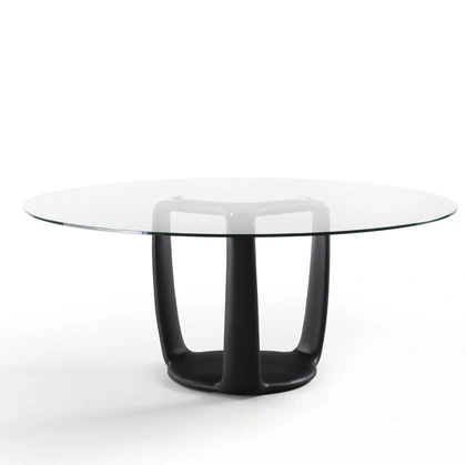 Saddle Round Glass Table by Porada