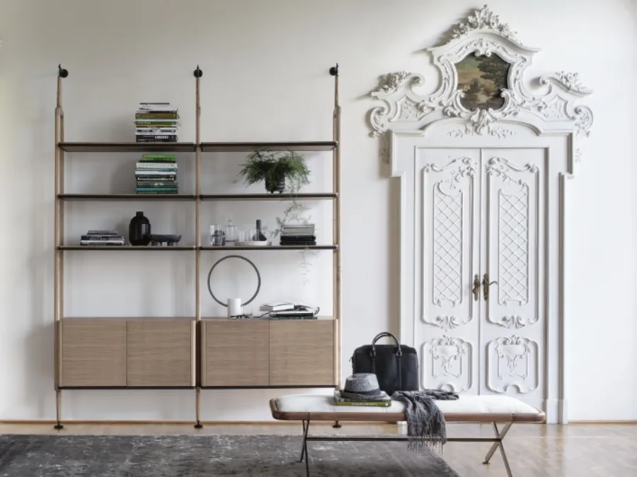 Wall-mounted bookshelf Aria by Porada