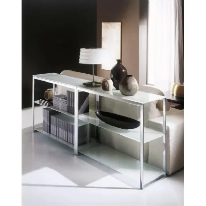Hip Hop Console dividing bookcase with glass tops by Bontempi
