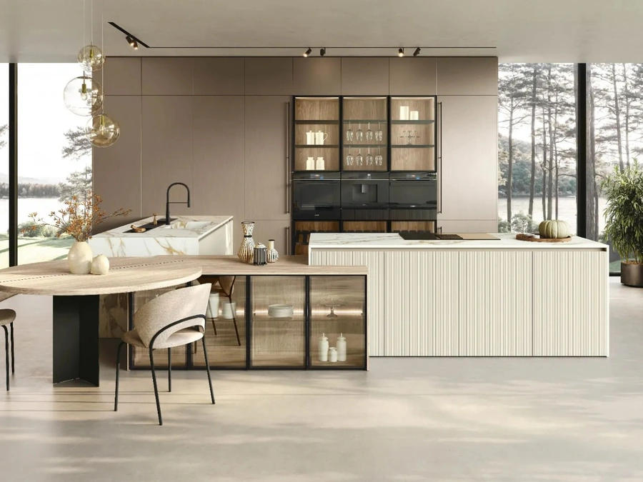 Modern Kitchen with Color Trend 02 Island by Stosa