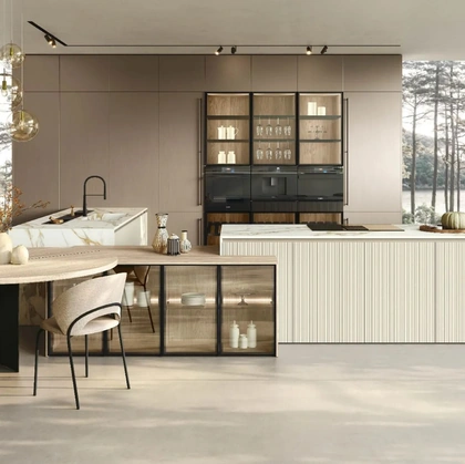 Modern Kitchen with Color Trend 02 Island by Stosa