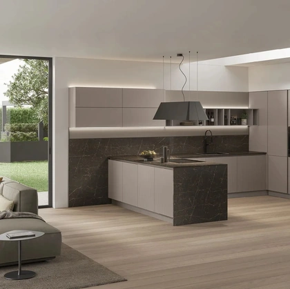Modern Kitchen with peninsula Color Trend 03 by Stosa