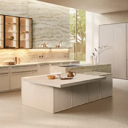 Design Kitchen with Antis Project 3 island in bleached and sandblasted oak by Euromobil