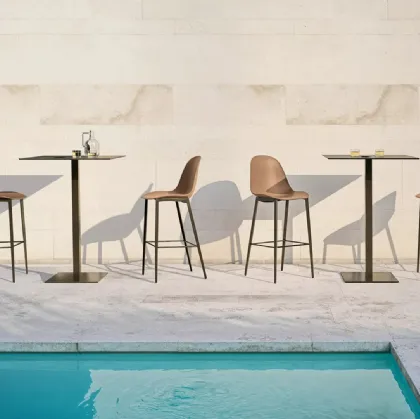 Bontempi's Tall Outdoor Side Table in Lacquered Steel