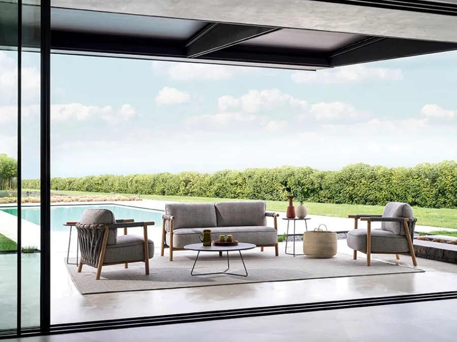Nathy sofa in fabric and wood by Ditre Italia