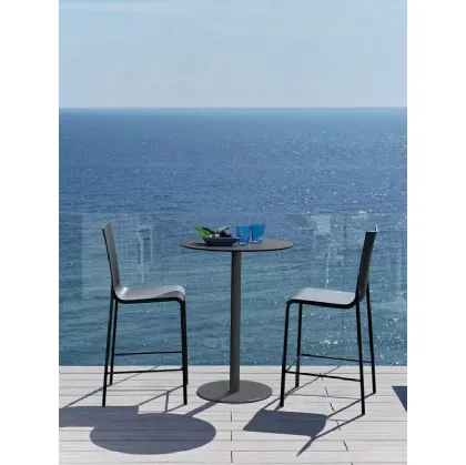 Tall Rico Outdoor Side Table in lacquered steel by Bontempi