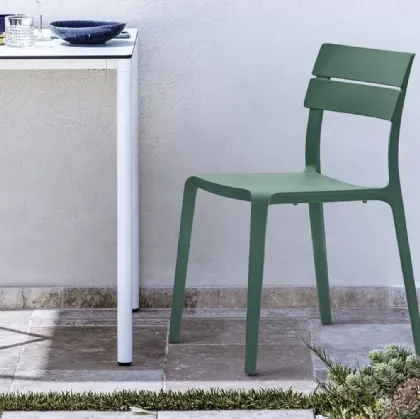 Stackable Rocket Green Outdoor Chair by Bontempi