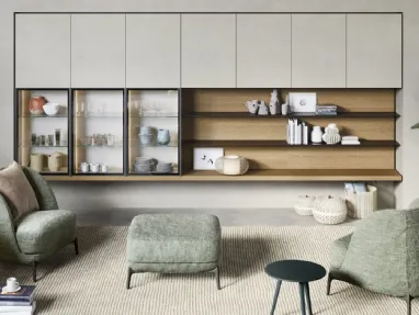 Hanging mobile shelves and wall units by Novamobili.