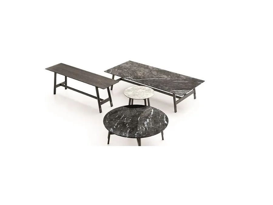 Coffee table Aany with marble or wood top by Ditre Italia.