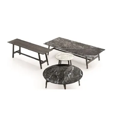 Coffee table Aany with marble or wood top by Ditre Italia.