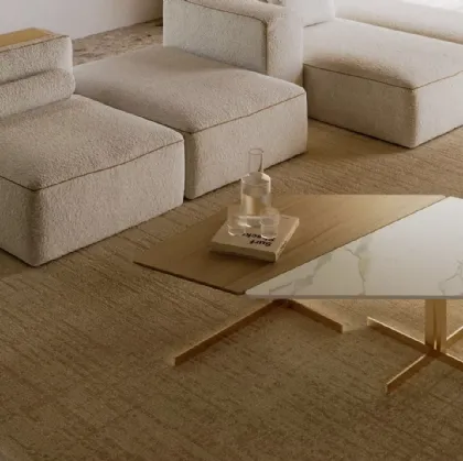 Bento wooden coffee table with SuperMarble by Bontempi.