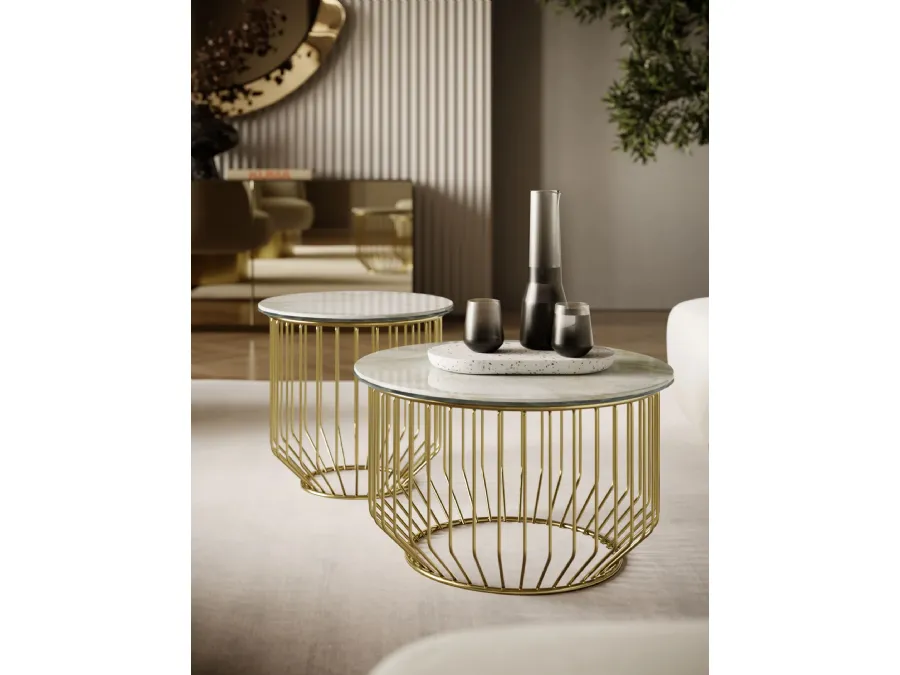 Circus coffee table in SuperMarble and steel by Bontempi