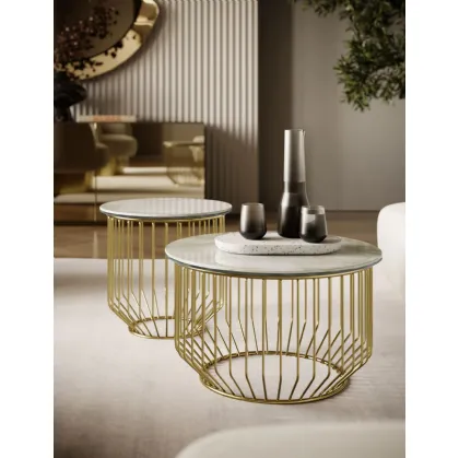 Circus coffee table in SuperMarble and steel by Bontempi