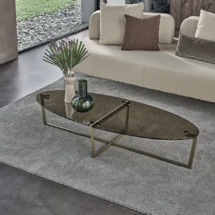 Oval Cross coffee table by Bontempi.