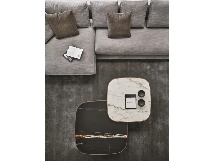 Eckig coffee table with marble top by Porada.