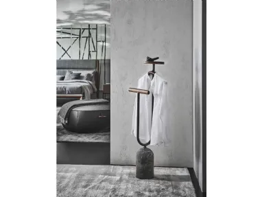 Ekero Rack metal and wood coat stand with Porada marble base.