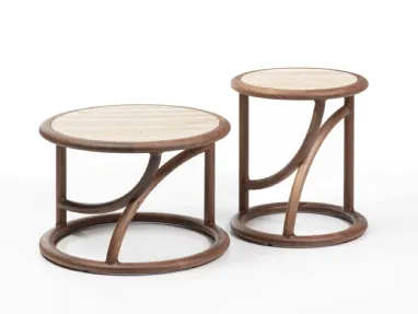 Flip marble and wood coffee table by Porada