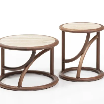 Flip marble and wood coffee table by Porada