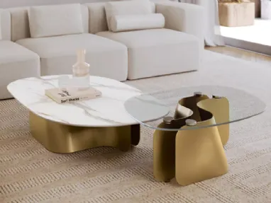 Flow coffee table in crystal or SuperMarmo by Bontempi