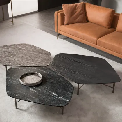 Coffee table with irregular top in marble, stone, or wood Shanghai by Cantori