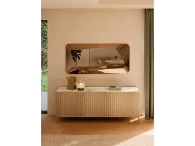 Fused glass mirror Focus by Bontempi