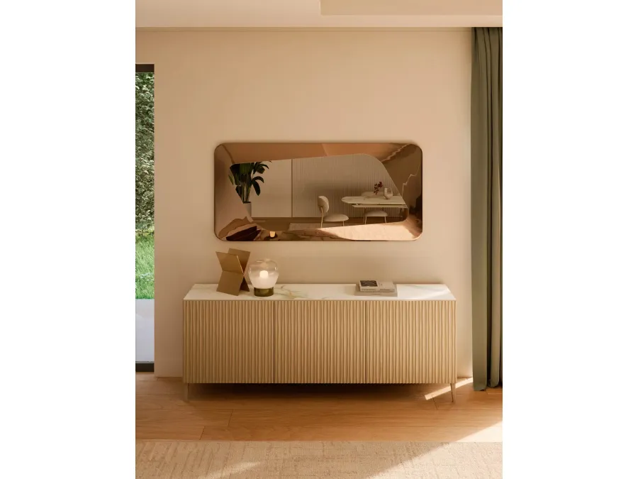 Fused glass mirror Focus by Bontempi