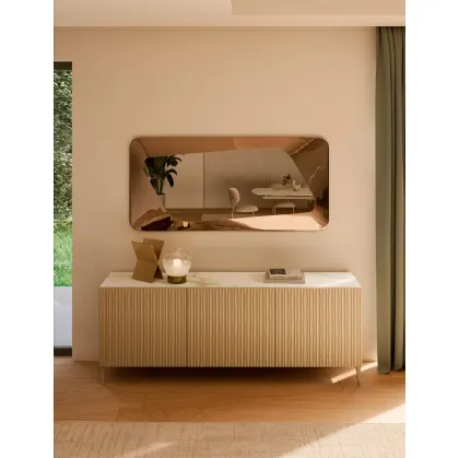 Fused glass mirror Focus by Bontempi