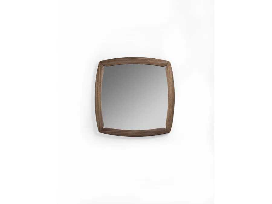Wall mirror Suits with solid Canaletto walnut structure by Porada
