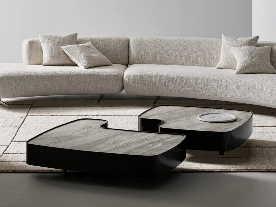 Aspen coffee table with a ceramic top by Bonaldo