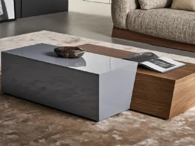 Litos wooden coffee table in glossy lacquered wood by Bonaldo.