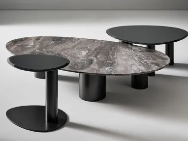 Sasso side table in marble or crystal by Bonaldo