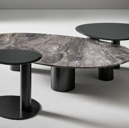 Sasso side table in marble or crystal by Bonaldo